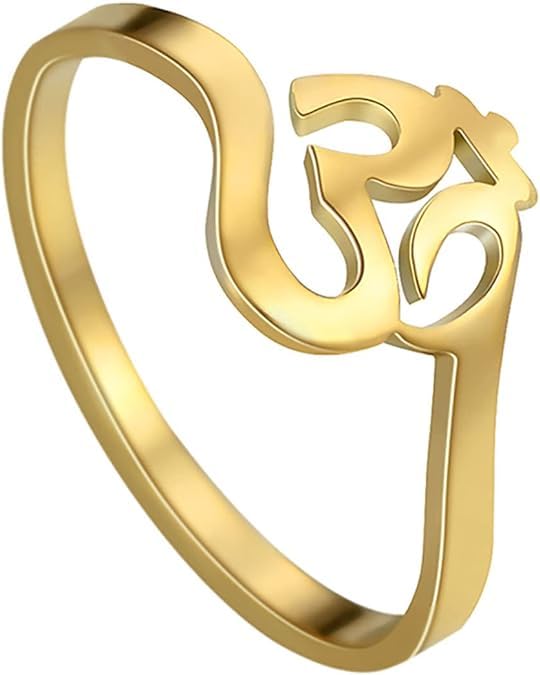 El Regalo Unisex Stainless Steel OM Finger Ring- Indian Spiritual/Meditation Jewelry- Anti Tarnish Aum/OM Finger Ring (8)
