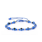 El Regalo 1 PC Evil Eye with Crystals Beads Adjustable Unisex Bracelet for Girls/Boys/Men/Women (Sky Blue)