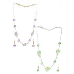 El Regalo Kids Jewelry Combo Set of 2 Necklaces & 2 Earrings Pairs- Shimmering Crystals Beads Necklace & Earrings Jewelry Set for Kids/Girls & Teens (Option-4)