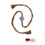El Regalo 1PC Simple Lotus Flower Rakhi for Brother- Minimalist Lotus Thread Rakhi with Roli Chawal, Rakhi Message Card in Rakhi Gift Box (Option-2)