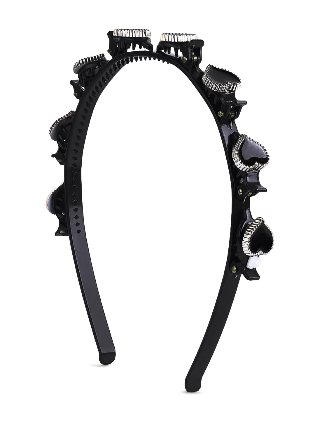 El Regalo 1PC Hair Hoop Clips Hair Comb Hairband Headband - Butterfly, Heart Hairbands-Sturdy DIY Women Braids Headwear for Girls & Women (Black Heart)