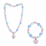 El Regalo 2 PCs Kids Girls Colorful Necklace & Bracelet Jewelry Sets - Kids Candy Color Mermaid Pearl Shells Necklace & Bracelets Sets for Girls Kids & Toddlers (Mermaid Shell Jewelry Set)