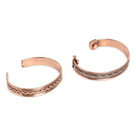 El Regalo Unisex 2PCs Pure Copper Magnetic Bracelet Combo Set for Joint Pain Relief/Arthritis - Slim Minimalist Style - Adjustable Magnetic Therapy Healing Copper Fashion Jewelry (Option-4)