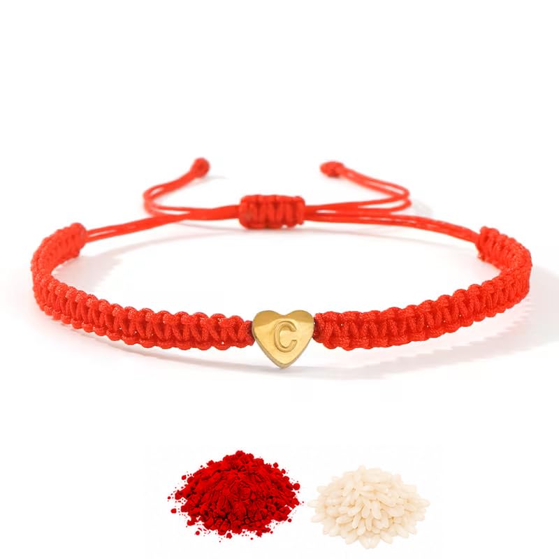 El Regalo Red Ethnic Rakhi Dori Kids Rakhi - C letter