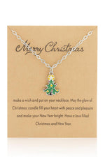 El Regalo Christmas Pendant Necklace for Girls & Women | Cute Xmas Charm Necklaces with Gift Card | Santa, Tree, Penguin, Elf, Mitten, Box & Festive Winter Designs | Holiday Jewellery for Kids & Adults (Christmas Tree Necklace)