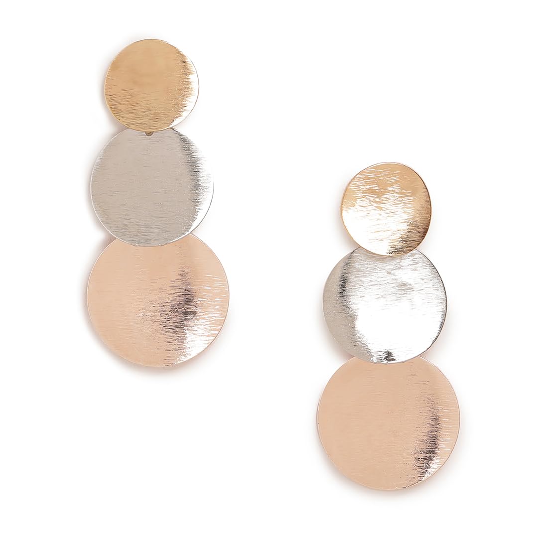 El Regalo Contemporary Geometric Multi Layers Earrings | Light Weight Statement Danglers | Round Curved Dangle Earrings For Girls & Women