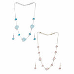 El Regalo Kids Jewelry Combo Set of 2 Necklaces & 2 Earrings Pairs- Shimmering Crystals Beads Necklace & Earrings Jewelry Set for Kids/Girls & Teens (Option-5)