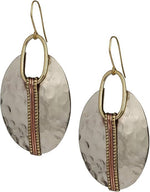 El Regalo Boho Oval Hammered Dangle Earrings for Women | Handmade Ethnic Metal Drop Earrings | Beautiful Statement Earrings Jewelry for Casual & Formal