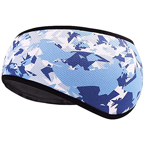 El Regalo 1 PC Ear Warmer Headband, Cozy Fleece Ski Ear Muff Stretch Winter Earmuff Headband Hair Band Running Headband for Girls, Boys, Men & Women (Batik Blue)