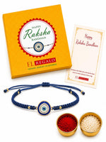 El Regalo Evil Eye CZ Bracelet Rakhi for Brother with Roli Chawal in Gift Box (Option-1)