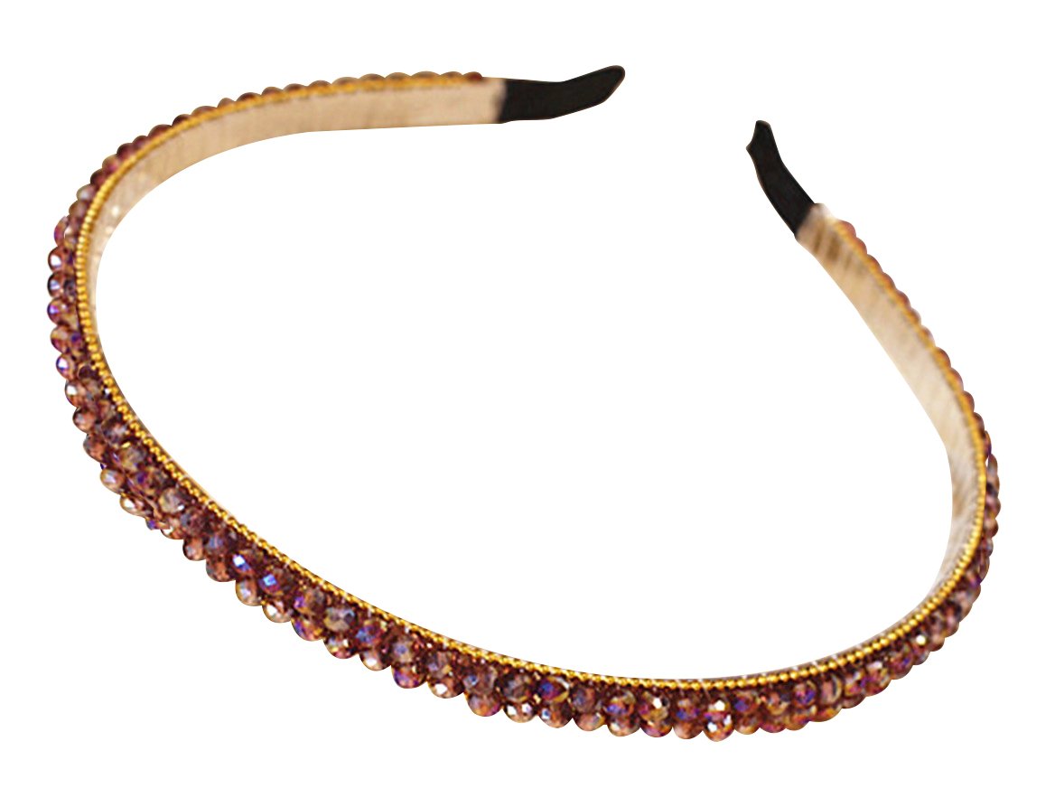 El Regalo Crystal Flowers Sleek Fancy Sparkly Party Hairband for Girls & Women | Party Hair Accessories, Hairbands, Headband (Purple)