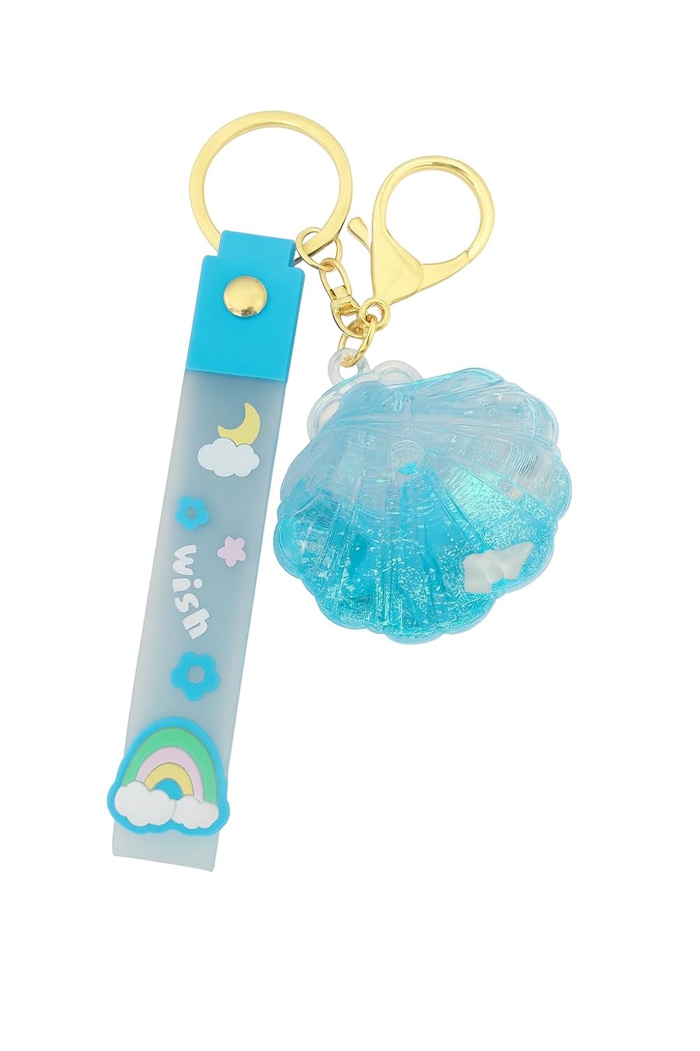 El Regalo 1PC Liquid Filled Keychains for Kids & Teens - Cute Colorful Water Motion Keyrings for Backpack, Purse & Keys - Fun Moving Liquid Design (Style-5)