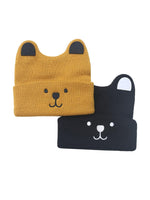 EL REGALO Kids Pack of 2 Woollen Beanie Caps Black