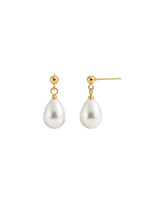 El Regalo Elegant Teardrop Faux Pearl Drop Earrings for Women & Girls - High-Luster Synthetic Pearl Jewelry in 18K Gold & Silver Finish | Cute & Fancy Pearls Earrings (Gold)