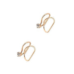 El Regalo 1 Pair Clip On Cartilage Non Piercing Earrings Set for Girls & Women- Trendy Clip On Earrings (Golden Crystals)
