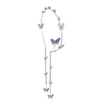 El Regalo Beautiful Rhinestone Butterfly Crystal Tassel Hairband - Sparkling Wedding Butterfly Tiara Headband for Women and Girls, Elegant Bling Bridal Hair Accessory for Special Occasions