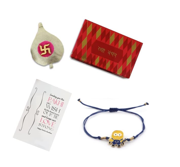 El Regalo Kids Rakhis- beautiful Kids Rakhis for Little Brother/Niece/Nephew Kids Rakhis with Cartoon Characters- for Kids/Babies/Toddlers (Minion Rakhi)