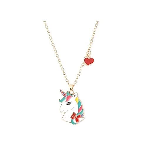 El Regalo 1PCs Enamel Pony/Unicorn Heart Pendant Necklaces for Kids/Girls/Teens | Unicorn Jewelry for Unicorn Theme Party