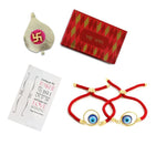 El Regalo Elegant 2 Evil Eye Rakhi Combo with shagun and Raksha Bandhan Card - Lucky Evil Eye Protection Rakhi to Avoid Negative Energies for Brother/Sister-in-Law/Niece or Nephew (Option-2)