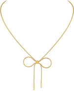 El Regalo Stainless Steel Bow Tie Pearl Necklace- Anti Tarnish, Waterproof, Minimalist, Statement Bow Choker Ribbon Necklace for Girls & Women (Golden Bow Snake)