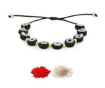 El Regalo Rakhi for Brother - Evil Eye Rakhi for Bhai/Bhabhi with, shagun & Message Card in Rakhi Gift Box (Black Evil Eye Rakhi)