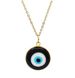 El Regalo Big Evil Eye Handmade Glass Lamp work Unisex Pendant Necklace for Men, Women, Girls & Boys | Evil Eye Pendant Necklace (Black Golden)