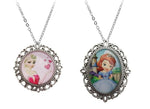 El Regalo 2 PCs Girls Princess Necklaces | Elsa/Sofia Princess Pendant Necklaces combo Jewelry Set for Girls/Kids/Toddlers