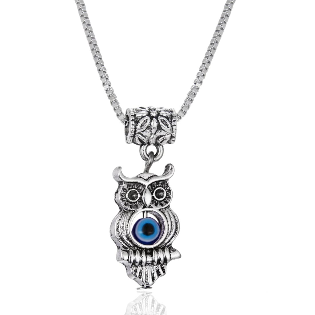 El Regalo 1pc Evil Eye Protection Pendant Necklace for Kids/Girls/Boys/Men/Women (Owl Evil Eye)