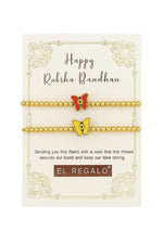 El Regalo 2PCs Evil Eye Rakhi Combo for Brother - Stylish Beaded & Thread Set with Roli Chawal - Raksha Bandhan Pack for Bhaiya, Boys, Girls, Men - Comes on Designer Rakhi Card (Option-4)