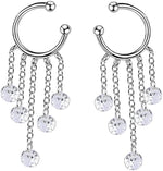 El Regalo Droplet Tassel Chain Cuff Earrings- No Piercing Cartilage Earrings, Wrap Drop Tassel Chain Earrings for Women Teen Girls