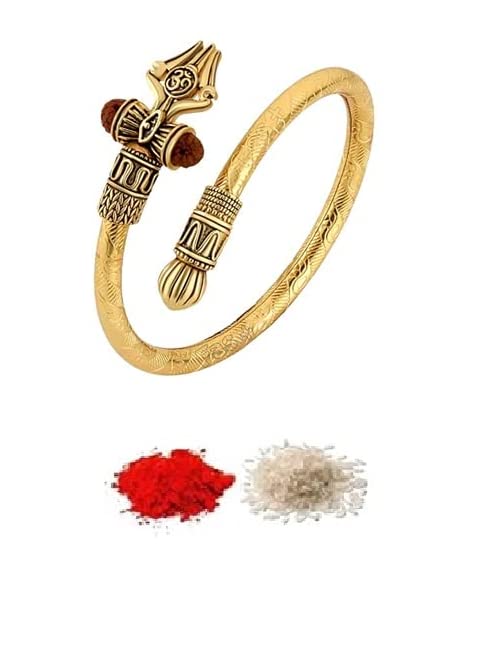 El Regalo Men's Trident Rudraksha Rakhi for Brother - Rudraksha Bracelet Combo with, Message Card in gift Box for Brother/Bhai