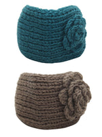 El Regalo Women Pack Of 2 Knitted Chill Wrap Headbands,Assorted