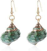El Regalo Womens 1 Pair Golden Electroplated Shell Earrings (Style-3)