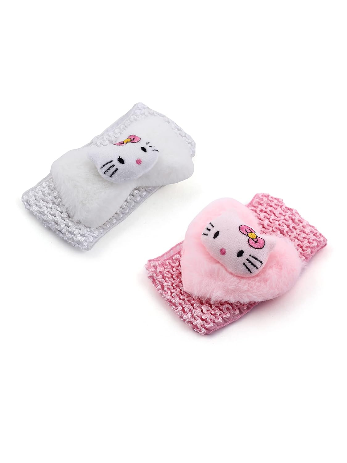 El Regalo 2 PCs Plush Hello Kitty Crochet Headband for Babies/Toddlers/Girls Kids - Kitty Fancy Headbands (Option-2)