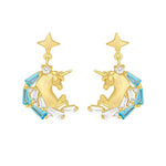 El Regalo 1 Pair Unicorn Fashion Earring for Girls/Kids/Women- Unicorns Enamel Crystal Dangle Earrings for Kids/Girls/Teens & Women (Style-1)