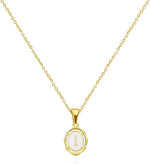 El Regalo Unisex Vintage Style Waterproof Name Initial Letters Pendant Necklaces - Stainless Steel Golden Initials Jewelry - Hypoallergenic Letters Pendant Chain (Letter I)