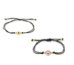 El Regalo 2 PCs Round Evil Eye Bracelet Set - Handwoven Adjustable Evil Eye Bracelets Combo for Babies/Kids/Teens/Girls/Boys/Men & Women (Option- 1)