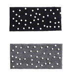 El Regalo 2 PCs Elastic Knit Ear Warmers with Pearls for Girls & Women | Winter Hair Band for Women Head Wraps (Grey & Black)