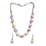 El Regalo Kids Girls Necklace & Earrings Jewelry Set- Girls Multicolored Beaded Princess Jewelry Set