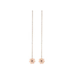 El Regalo Stainless Steel Ati Tarnish- NO RUST Earrings- Rose Gold Plated Stainless Steel Cute Stud Earrings for Women/Girls (Flower Threader Earrings)