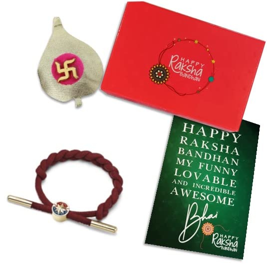 El Regalo Superhero Braided Rakhi -1 PC Rakhi, shagun, Rakshabandhan Message Card & Rakhi Box- Adjustable Unisex Superhero Rakhi for Bhai/Brother/Nephew (Superhero Rakhi Option-1)