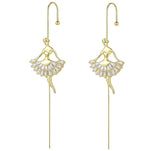 El Regalo 1 Pair Fancy Western Ear Wrap Needle Ear Crawler Earrings - Inlaid Zircon, Elegant Ear Cuff Climber Hook Earrings for Women Girls (Stylish CZ Ear Crawlers)