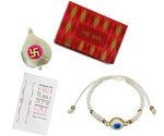 El Regalo Rakhi for Brother - Elegant Rakhi Combo with 1 Evil Eye Rakhi, shagun & Message Card in Rakhi Gift Box for Kids/Teens or Adult (Option-4)