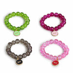El Regalo 4 PCs BFF Best Friends Forever Rainbow Beaded Charms Bracelets Set- Cute BFF Charms Stretchy Party Favors/Friendship Day/Birthday Gift Jewelry for Baby Toddler Girl (Option-1)