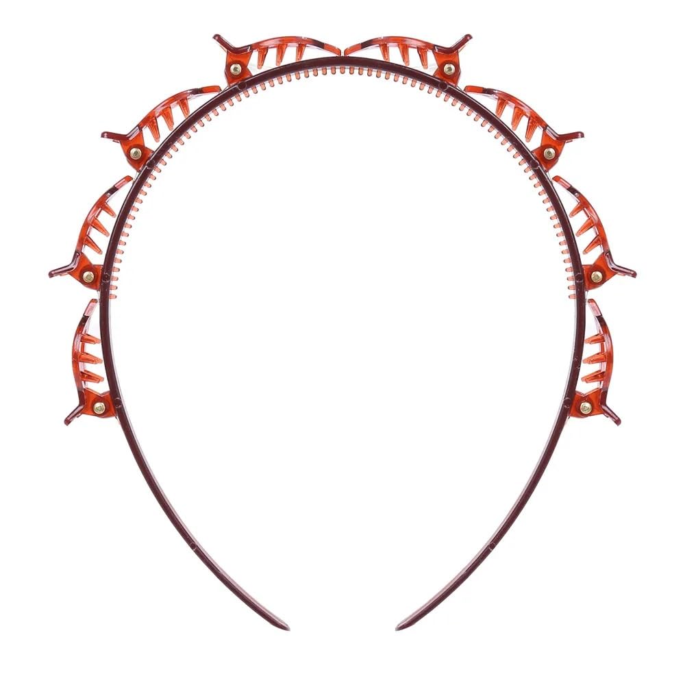 El Regalo Hair Styling Twist Clip Hairband- Brown Hair Styling Twist Clip Barrette Braid Tool Magic Hair Accessories Party Casual Headband for Girls