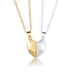 El Regalo Unisex-Adult Valentines Day Gift-2 Pcs Heart Couples Magnetic Necklace for Couples/Besties/Friends-Matching Pendant Friendship Distance Magnetic Love Heart Jewelry(Golden & Silver Hearts)