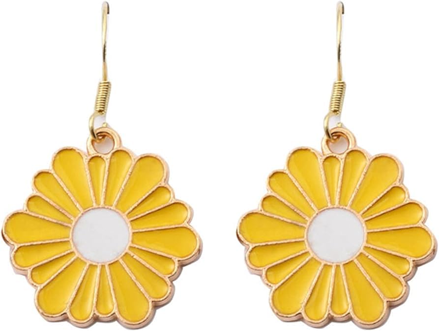 El Regalo 1 Pair Daisy Flower Earrings for Girls & Women- Cute Flower Earrings (Style-8)
