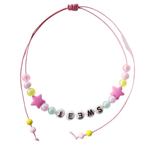 El Regalo Girls Necklace & Bracelet Jewelry Set For Kids & Baby Girls (Pink Stars)