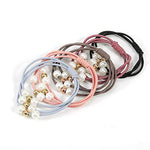 El Regalo Set of 5 Knotted Elastic Pearls Hair Ties Rubber Band Ponytail Holder for Girls/Kids/Women (3 Pearls Multi Layers Rubber bands)