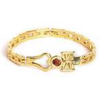El Regalo Golden Trident Rudraksha Bracelet for Men- Brass Trident Charm Chain Bracelet- Shiva Trishool Bracelet for Boys & Men